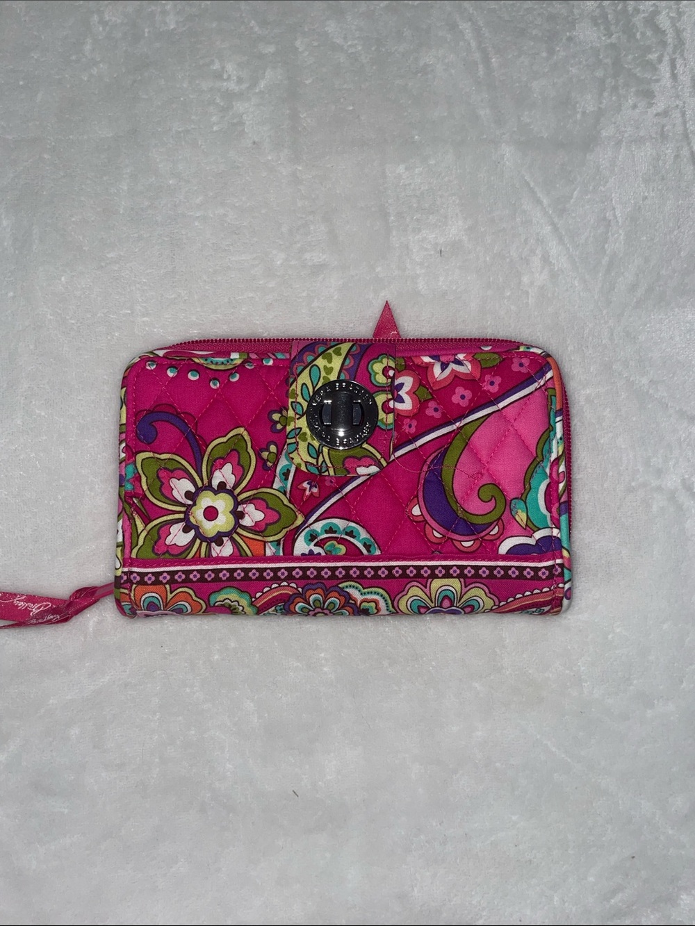 NEW Vera Bradley Turnlock Wallet Pink Swirls